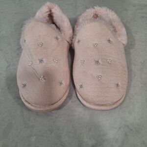 Jessica Simpson Embellished Slippers Fur New Size 6-7 Pink